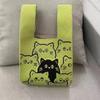 Bolso de mano para mujer, nuevo, con diseño de animales, estilo japonés y coreano, combinable con todo, tejido para exteriores.
