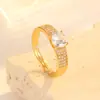 Nuevo Anillo de Oro de 18K con Circonita Diseño de Nicho Lujo Accesible Anillo Ajustable de Gama Alta Joyería para Mano Elegante Versátil