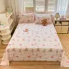 Ins pieza única algodón lavado estampado producto individual sábana de cama cepillado dormitorio de estudiante algodón aloe sábana individual doble al por mayor