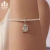 Aifule Material de Cobre Misterioso Búho Luminoso Colgante de Moda DIY Versátil Divertido Animales Dijes con Cuentas