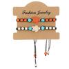 Pulsera tejida de pareja de tarjetas de tortuga vintage Pulsera de cuentas ajustable étnica bohemia Tortuga Turquesa