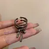 Anillo liso elegante y minimalista para el dedo índice, popular entre las influencers femeninas, anillo hueco de lujo ligero, anillo de lazo de estilo coreano de nicho