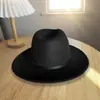 Chapéu Fedora Feminino de Lã com Blocos de Cor, Estilo Europeu e Americano para Primavera e Outono, Chapéu Jazz de Lã Personalizado em Jeans, Chapéu de Feltro Cavaleiro Estilo Retrô Britânico