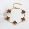 Pulseira de Aço Inoxidável com Trevo de Quatro Folhas e Cinco Flores de 13mm, Venda Quente Transfronteiriça para Mulheres, Joias Modernas de Luxo Leve, Atacado de Fábrica em Estoque