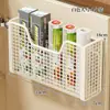 Estante de Almacenamiento para Film de Cocina Montado en la Pared Portasoporte de Almacenamiento sin Taladro Cesta de Almacenamiento Interior para Puerta de Gabinete Lateral de Refrigerador