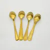 Cuchara de Café de Acero Inoxidable Cuchara para Remover Cuchara para Comer de Niños Cuchara Dorada para Postre Cuchara para Comer de Restaurante en Casa Cuchara