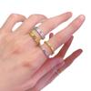 Anillo de Hielo Triturado S925 Plata de Ley Todo el Cuerpo Longlong Gold Mismo Venta en TikTok Redes Sociales Diseño de Nicho Parejas