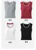 Chaleco cálido de color bloqueado cepillado para otoño e invierno para mujer, con diseño de dos piezas falso, cuello redondo y almohadillas en el pecho incorporadas, eliminando la necesidad de usar sujetador debajo