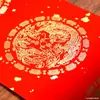 Nuevo Papel de Cobre Rojo Wannan Engrosado Papel de Pareja Cuadrado Festival de Primavera Batik Hecho a Mano en Blanco Festival de Primavera Papel Xuan Rojo Engrosado