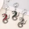 Llavero Colgante de Serpiente Creativo Retro Personalizado para Hombres Europeos y Americanos Colgante de Llavero de Coche de Moda de Aleación con Pedrería