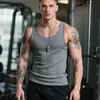 Camiseta sin mangas acanalada para hombre, de verano, estilo americano, para fitness muscular, deportiva, sin mangas, a rayas, ajustada, camiseta interior, venta al por mayor