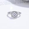 Anel de diamante quadrado de prata esterlina 925 feminino simples e versátil anel de diamante quadrado moderno e elegante joia de prata