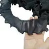 Decoração de Renda Plissada Elástica Preto e Branco de 6cm de Largura com Pérolas e Folha de Lótus para Saia Lolita Princesa