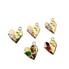 Colgante de Corazón Multicolor con Baño de Oro que Conserva el Color Estilo Minimalista Materiales para Pendientes, Collares, Pulseras DIY