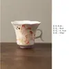 Taza de Té de Cerámica Yanyan Pintada a Mano Zorro de Nueve Colas Mango con Forma de Flor Hecho a Mano Taza del Propietario Taza de Cata de Té de Lujo Ligero para Damas Juego de Té