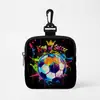 Bolsa de Monedas con Estampado de Fútbol Copa Mundial 2026 Cremallera Entrenamiento al Aire Libre Bolsa para Comida de Perro Almacenamiento Bolsita para Auriculares Mini
