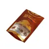 Bolsa de Empaque para Carne Seca Deshebrada Auto-Soportable Ventana de Papel de Aluminio Personalizada Bolsa de Empaque para Carne Seca al Aire Bolsa con Cierre Zip