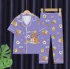 Pijamas de Primavera y Verano para Niños de Comercio Exterior para Niños y Niñas Solapa Manga Corta Pantalones Carto Kappi Barra Ropa para el Hogar Conjunto de Ropa para Niños