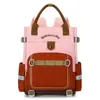 Nova Mochila Escolar Color Block de Nylon Divertida e Fofa para Crianças de 1ª a 6ª Série Mochila Unissex para Estudantes Bolsa para Reforço Escolar