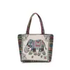Bolsa de Lona para Llevar Lonchera, Bolso de Mamá, Bolsa para el Almuerzo para el Trabajo y Salidas, Bolso de Mano de Moda Bordado para Mujer