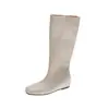 Novo modelo de outono de 2026, botas de cavaleiro de perna reta com bico quadrado, aumento interno de altura de 4 cm, botas de cano alto acima do joelho, botas de cowboy western