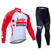 Traje de Maillot de Ciclismo de Manga Larga para Primavera y Otoño para Hombre Equipo Tour De Francia Bicicleta de Carretera Ciclismo Transpirable y que Absorbe el Sudor