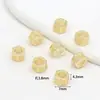 Chapado en Cobre con Oro de 18 Quilates, Cuentas Espaciadoras Hexagonales de Seis Caracteres de Mantra que Conservan el Color, Accesorios para Joyería Hecha a Mano DIY, Pulsera para Ensartar Cuentas D139