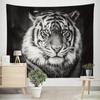 Tapete Preto Amazon Criativo Estampa de Liger Animal Selvagem Tapete de Pendurar na Parede Tecido de Fundo Decorativo