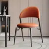 Taburete con respaldo de lujo ligero, silla de comedor simple y moderna, mesa y silla de restaurante estilo italiano, silla cómoda para reuniones en casa/hotel, metal