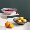 Plato de fruta moderno simple para el hogar, lujo ligero, mesa de centro, sala de estar, plato, plato de fruta de celebridad de Internet, frutero de vidrio con pata alta, kt