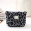 Bolsa de Cosméticos Transfronteriza, Gran Capacidad, Bolsa de Tocador Portátil de Felpa de Alta Gama, Bolsa de Almacenamiento de Viaje con Estampado de Leopardo, Bufanda Cálida