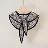 Chal Estilo Pintura al Óleo con Colgante de Perla, Chal Pequeño para Hombros para Mujer, Cuello Falso Decorativo de Anacardo de Alta Gama, Chaleco para Habitación con Aire Acondicionado