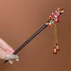 Grampo de Cabelo Estilo Antigo para Mulheres com Toque de Luxo, Grampo de Cabelo Tradicional Chinês, Novo Modelo 2025, Grampo de Cabelo Estilo Chinês Novo Hanfu com Franjas e Contas Móveis