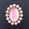 Aleación aro único imitación perla ojo de gato disco ovalado hebilla de diamante accesorios diy hecho a mano materiales para accesorios de ropa