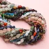 Pulseira de Contas de Pedra Natural de Formato Especial com Furo Reto, Contas Soltas para Pulseira e Colar DIY Feito à Mão, Acessórios de Decoração