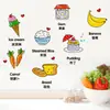 XH0595 Comida de Dibujos Animados Logo en Inglés Tienda de Té con Leche Dulcería Pastelería Ventana de Vidrio de Pared Pegatina Decorativa