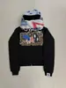 Sudadera con capucha europea y americana transfronteriza 2026 nueva, unisex, con diseño de patchwork de pañuelo en la cabeza, estilo retro americano de alta calle