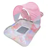 Cama Inflable Flotante de Sirena de Ensueño con Dosel para Adultos y Niños, Flotador Inflable para Agua con Respaldo, Sillón Lounge para Piscina al Aire Libre