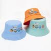 Sombrero de Pescador Fino de Verano para Niños, Sombrero para Bebé con Protección Solar y Correa Ajustable, Sombrero de Cubo Casual de Dibujos Animados, Sombrero para el Sol Transpirable