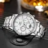 Reloj de cuarzo caliente transfronterizo AL POR MAYOR aleación tres ojos Reloj de Negocios para Hombre correa de acero calendario Reloj de moda para hombre