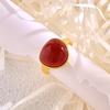 Baoman Anel vintage de corte jade natural jade ágata olho de tigre anel geométrico triângulo vintage