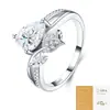 Anillo Personalizado y de Moda de Plata 925 para el Día de San Valentín, Nicho de Lujo de Gama Alta, Anillo de Moissanita en Forma de Pera Estilo Lujo Ligero Old Money
