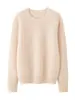 Novo suéter de tricô de cashmere liso para outono e inverno, gola redonda da moda, versátil para o trabalho, pulôver simples, suéter feminino de corte solto