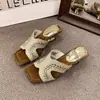Nuevas Sandalias Tejidas de Cuña para Mujer Verano 2026, Zapatillas de Moda y Elegantes con Punta Cuadrada y una Sensación de Comodidad Divina