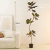 Árbol de Goma Artificial Planta Verde Planta en Maceta, Estilo Tranquilo y Sereno, Decoración Interior Grande de Pie para Sala de Estar y Oficina, Sin Mantenimiento
