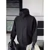 Moletom Novo Estilo Estilo Hong Kong Solto Simples com Capuz Cardigan para Homens e Mulheres Outono e Inverno Tendência Casual Versátil Jaqueta Cinza