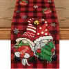Caminho de Mesa de Natal Festa na Cozinha Mesa de Jantar Guirlanda de Árvore de Natal Boneco de Neve Sinos Rena Papai Noel Decoração de Caminho de Mesa de Natal