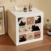 Gabinete de Rejilla Combinable Libremente Gabinete de Almacenamiento para Artículos Varios Organizador de Escritorio Gabinete con Puerta Estantería Estanterías Multicapa Apilable
