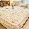 Lençol de Cama de Lã de Leite Fofo de Desenho Animado Peça Única de Inverno Espessado Quente Antiderrapante Totalmente Envolto Cobertura de Cama Fixa Cobertura de Colchão Doméstico
