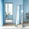 Espelho de Corpo Inteiro Estilo Personalizado Transfronteiriço Espelho de Chão Moldura Minimalista Suportes de Espelho para Quarto de Casa Personalização Suportada Venda Direta de Fábrica
